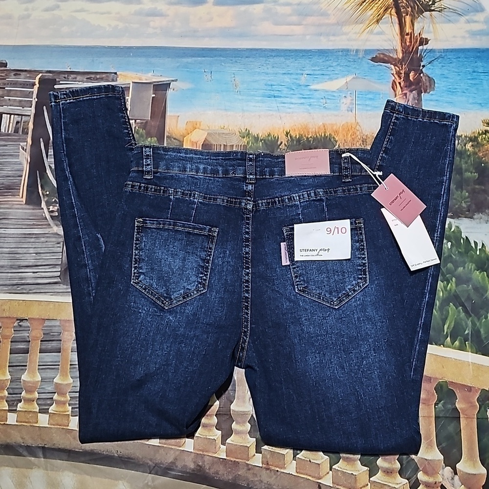 Stefany Jeans Distressed High-Rise Skinny Jeans Size 9/10‎ NEW - Picture 6 of 6